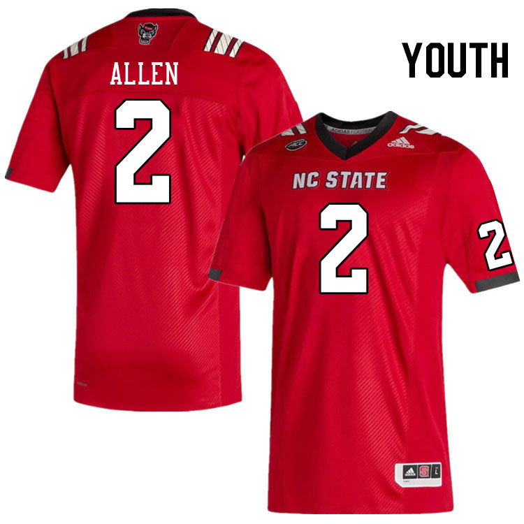 Youth #2 Michael Allen North Carolina State Wolfpacks College Football Jerseys Stitched-Red - Click Image to Close